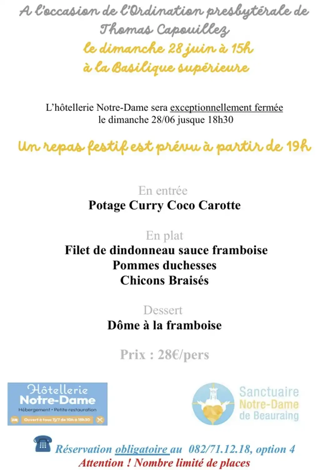 MENU DU 28 JUIN